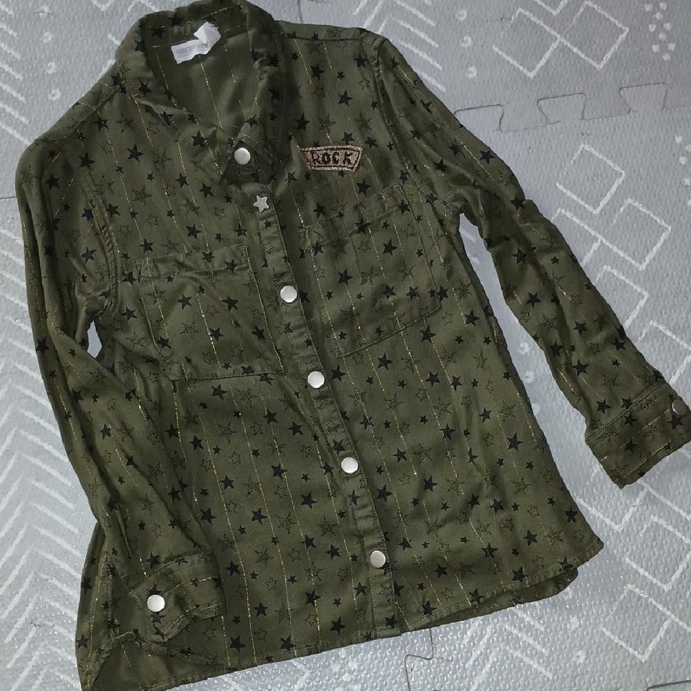 Orchestra Olive Star Print Kids Blouse
